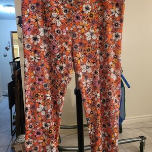 New No Boundaries High Rise Crop Sueded Leggings Women Junior Coral Floral